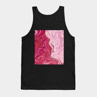 Raspberry Cream Pink Marble Effect Swirl Abstract Art Tank Top